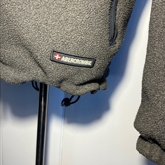 Abercrombie REVERSIBLE Navy Nylon & Grey Fleece Warm Jacket Men's Size Large - Picture 6 of 16